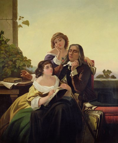 John Milton Composing Poetry by Leon Bortarel